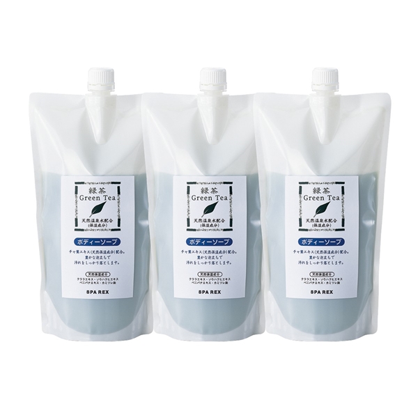 【3個組】緑茶ボディソープ(詰替用) 600ml×3個