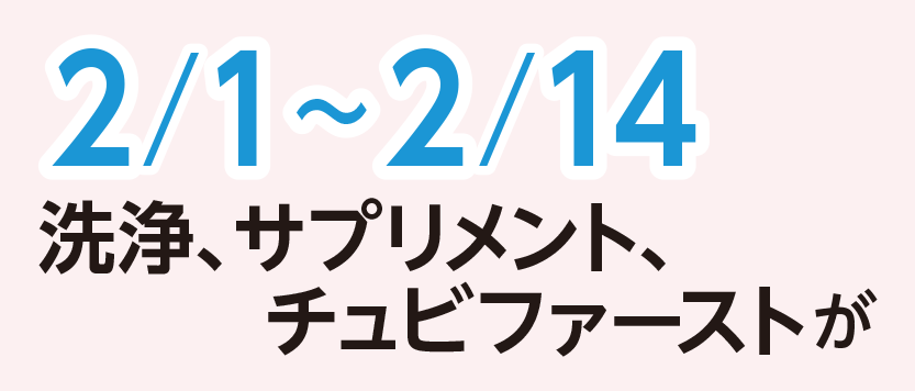 2/1～2/14洗浄、サプリメント、
チュビファーストが