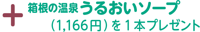 +箱根の温泉うるおいソープ（1,166円）を1 本プレゼント
